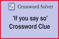 If you ___ so Crossword Clue